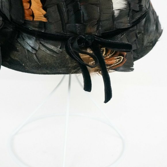 Vintage Feather Tall Bucket Hat Wool Felt main image 4